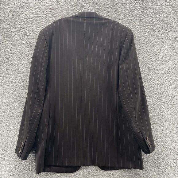 BRIONI Neiman MarcusTraiano Blazer Mens Brown 46L Gold Striped Jacket Wool‎ Coat - Picture 10 of 16